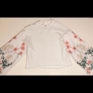 Embroidered Sweatshirt White/Floral